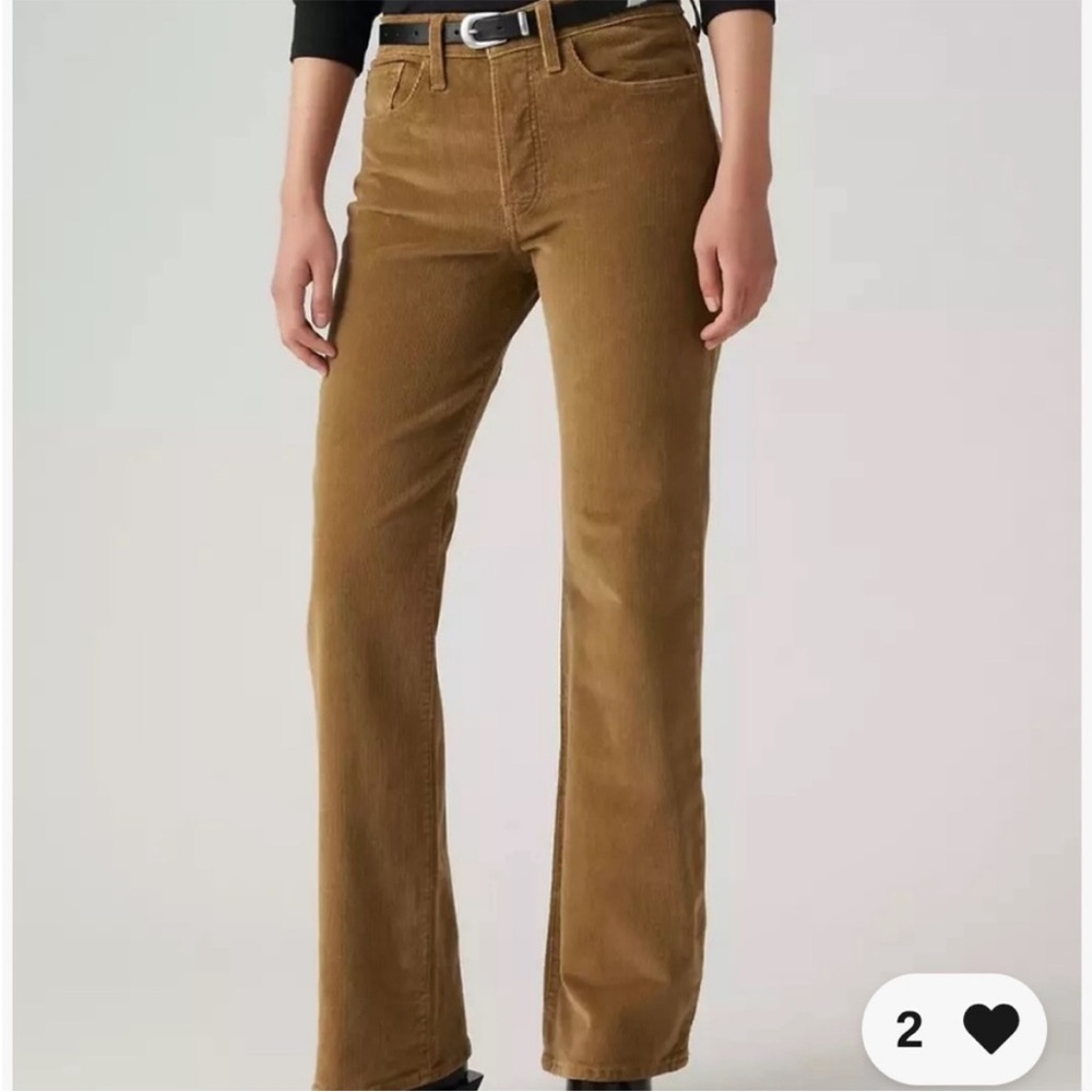 Levi’s 30 x30 Jeans Low Pro Golden Tan Corduroy MidRise Straight Leg Relaxed NWT - Picture 4 of 13